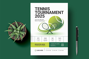 Modern Tennis Tournament Event Flyer, a Flyer Template by MightyDesign