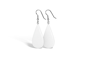 White Drop Earring Jewelry 3D Model, an Object 3D Model by rebrandy
