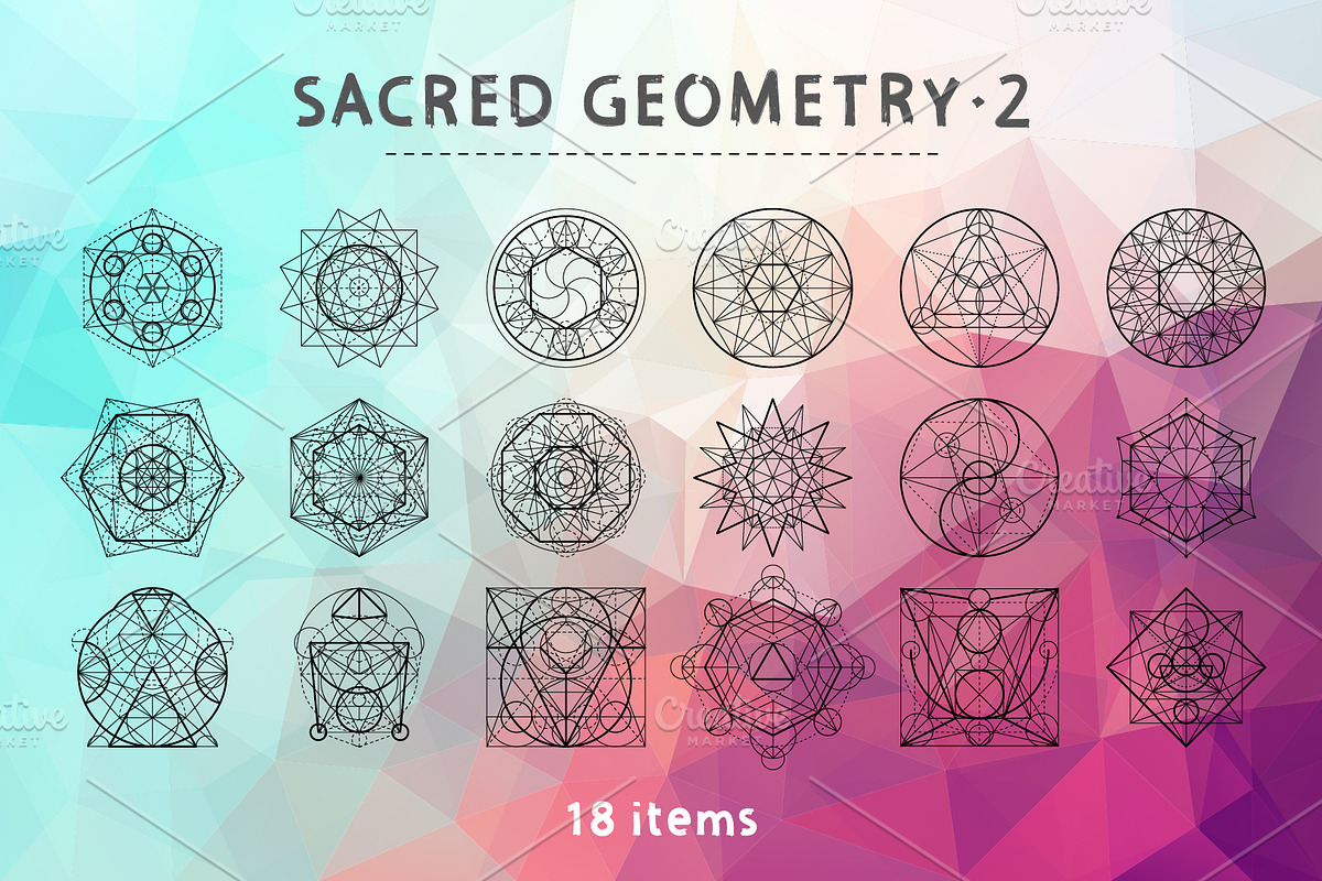 Vector Sacred Geometry Set 2, an Illustration by Moo Graphics (Photo 1 of 4)