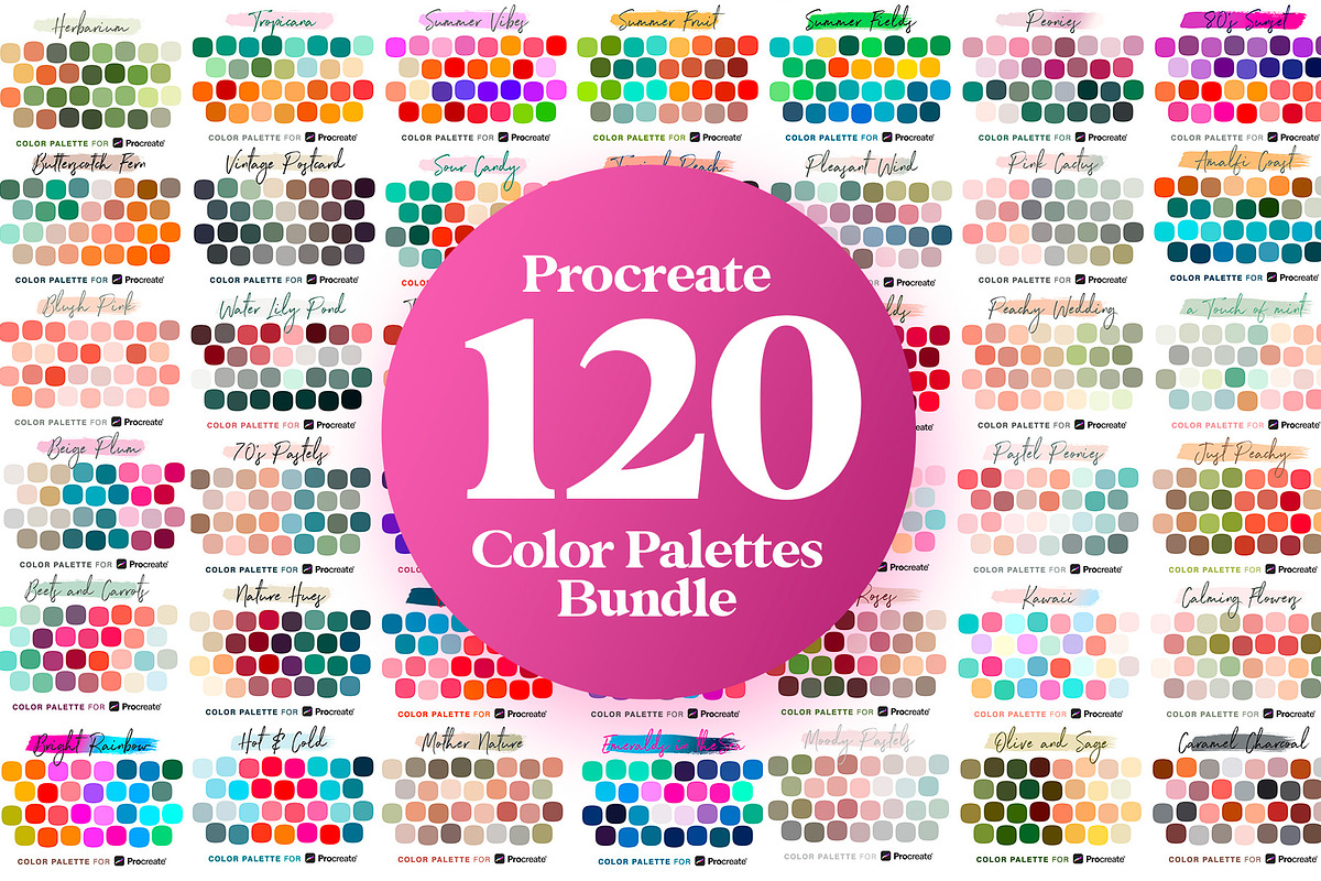 120 Procreate Color Palettes Bundle, a Palette Add-On by RadekBroz (Photo 7 of 9)