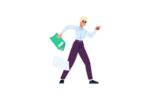 Angry businesswoman dropping, a Person Illustration by pikepicture