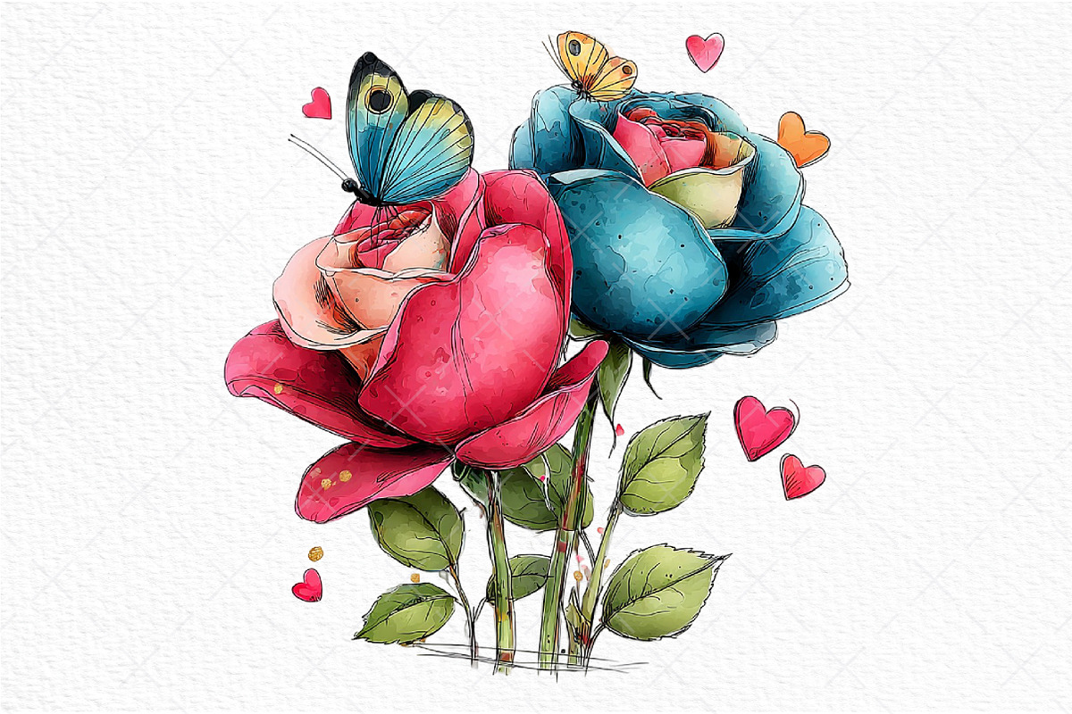 Romantic Roses Valentine's Day Png, an Illustration by Craft Nest (Photo 9 of 11)