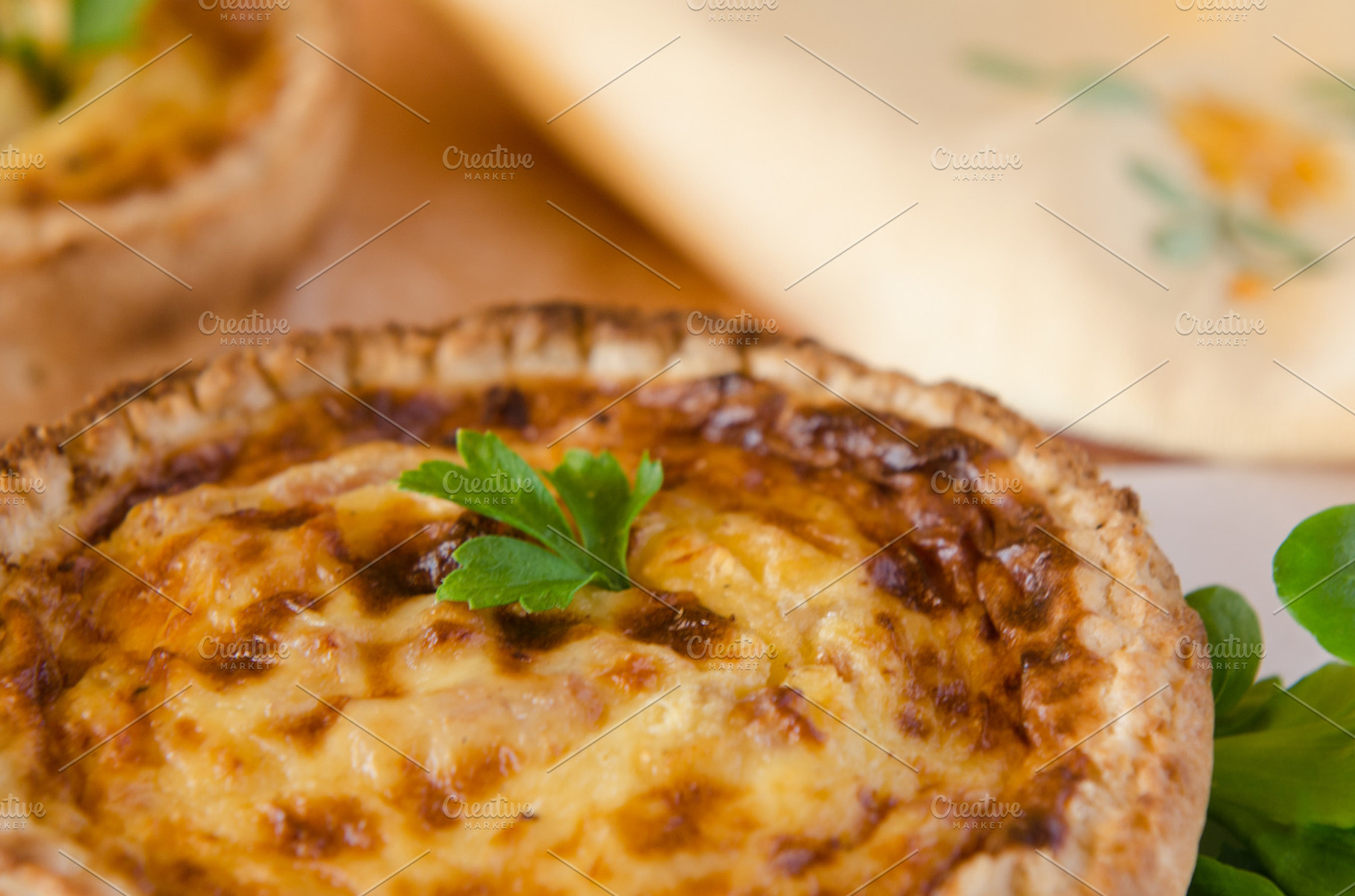 Quiche lorraine featuring bacon, baked, and breakfast, a Food & Drink Photo by BREATING NATURE