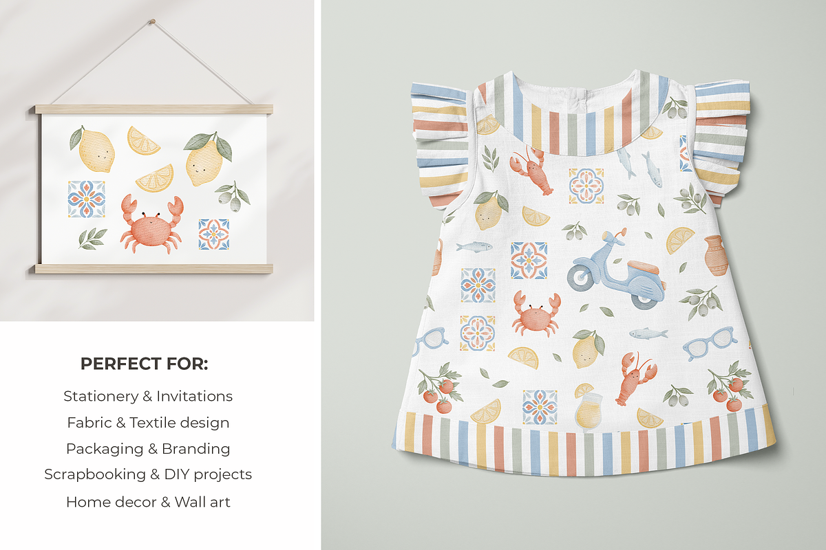 Mediterranean Summer Patterns Set, a Pattern Graphic by tetiartline (Photo 3 of 5)