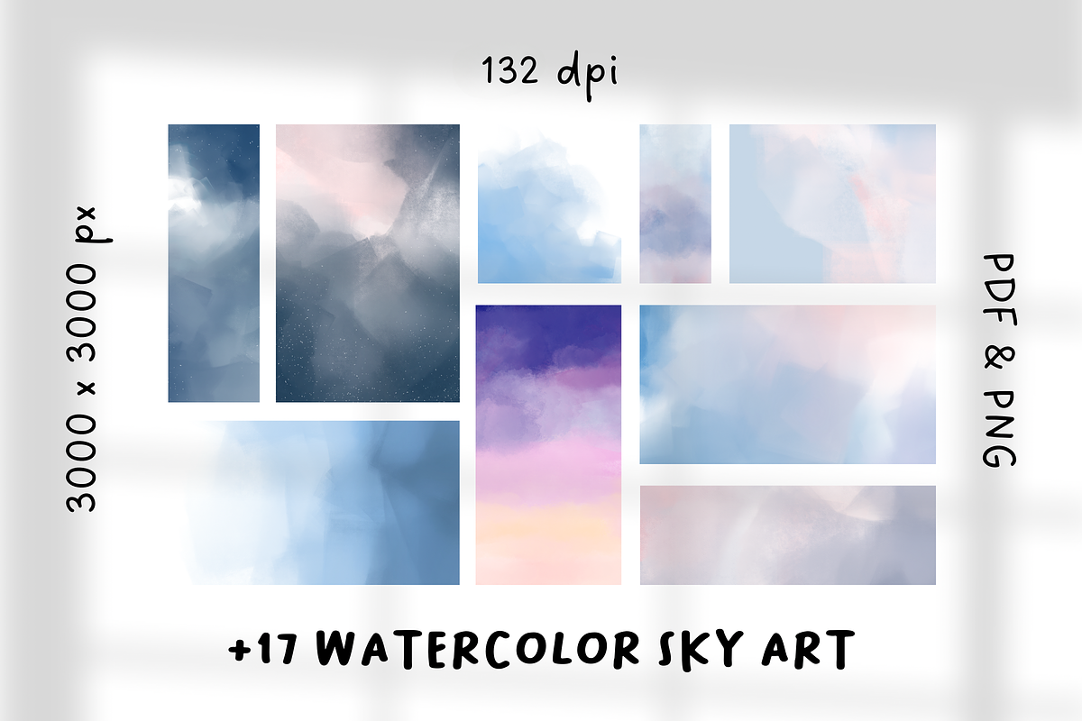 17+ Watercolor Sky Art Backgrounds, a Background Graphic by The Journey Atelier (Photo 1 of 12)