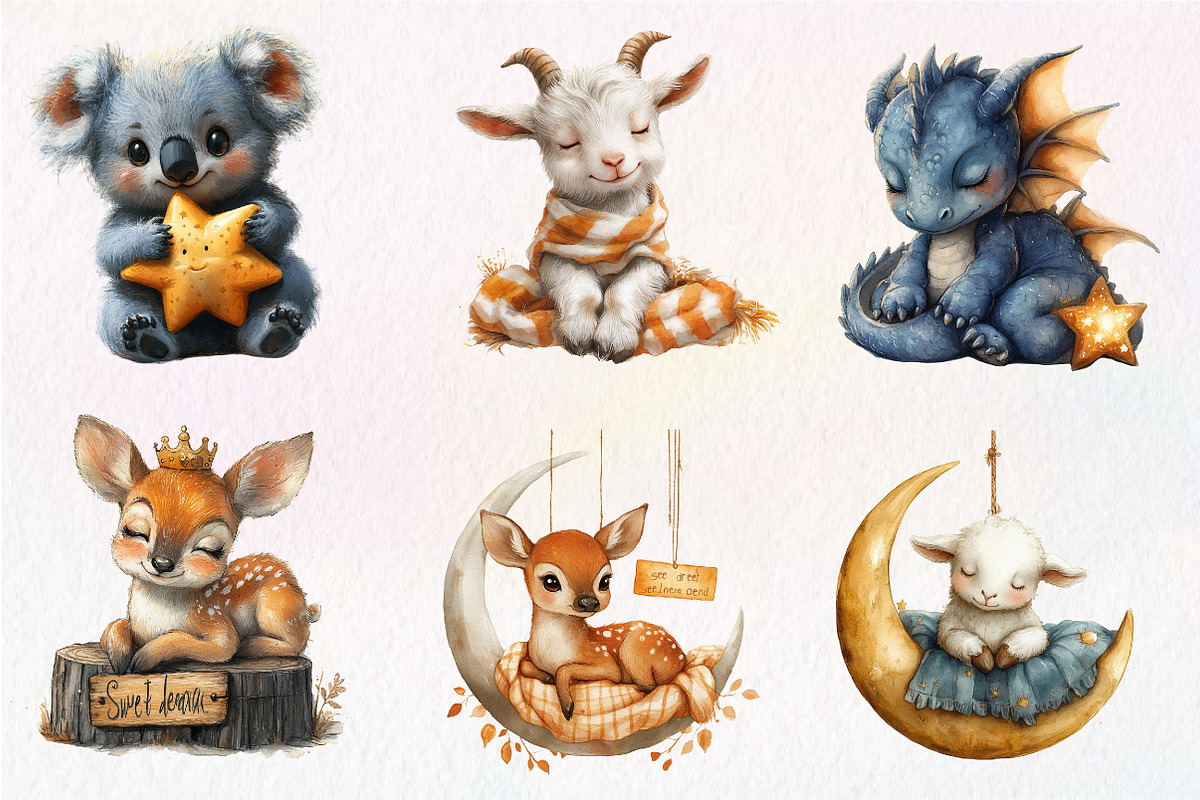 Sweet Dreams Sign,Sleepy Animals, an Illustration by CreationArt (Photo 5 of 9)