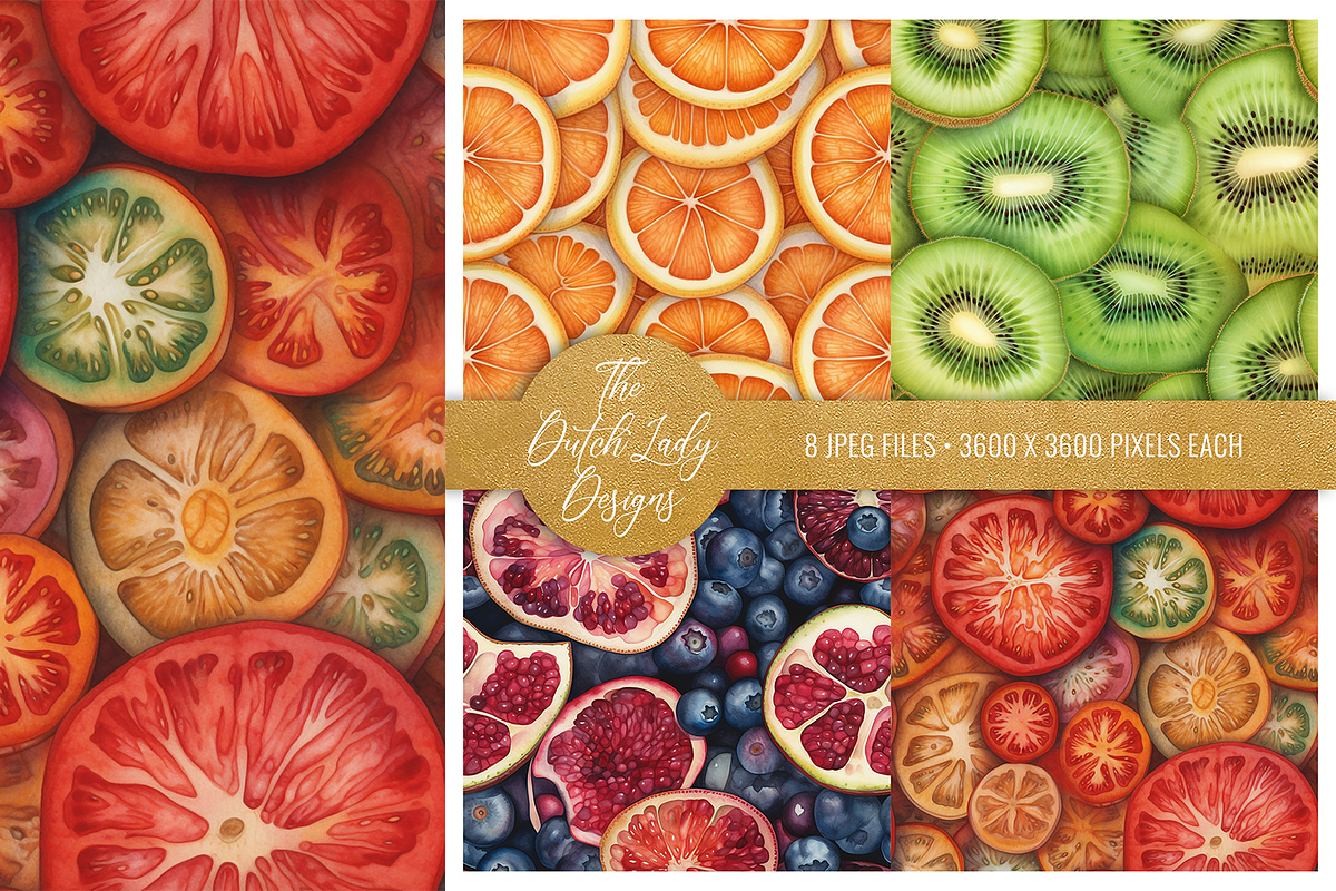 Fruit Slices Seamless Patterns, a Pattern Graphic by The Dutch Lady Designs (Photo 5 of 5)