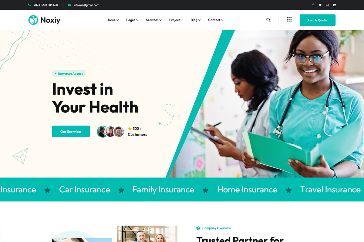 Insurance Company WordPress Theme, a WordPress Template by UInstrument (Photo 3 of 8)