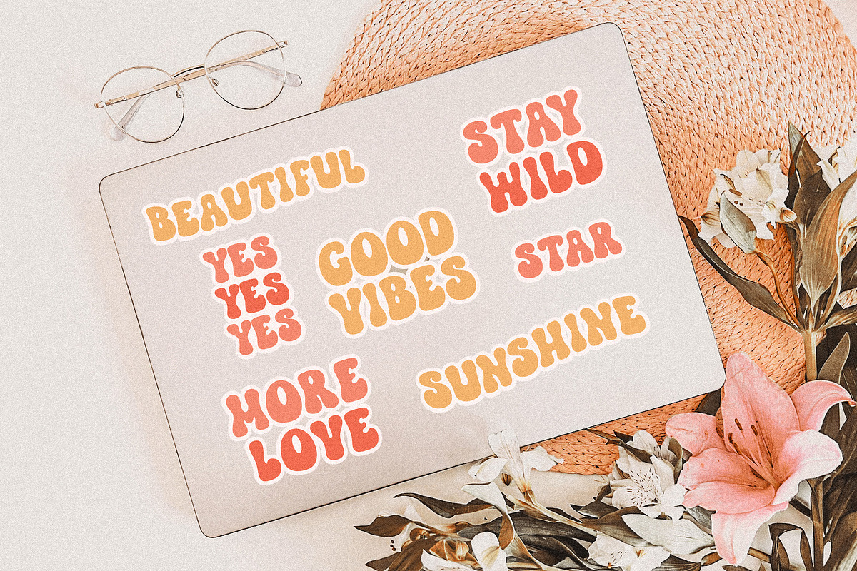 Honey Babe Groovy Retro Font, a Handwritten Font by BarcelonaShop (Photo 3 of 9)