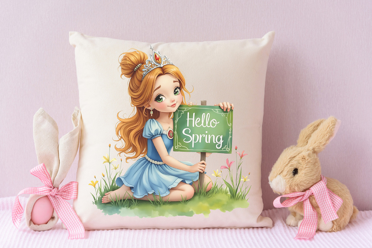 Hello Spring Angel Sublimation Png, an Illustration by RobertsArt (Photo 4 of 7)