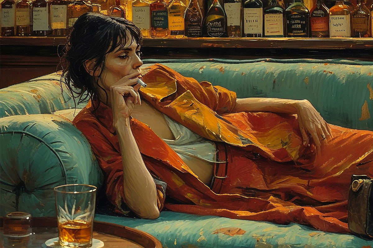 Vintage Bar Moody Portraits, a Person Illustration by StockVerse Creative (Photo 3 of 4)