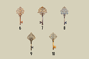Vintage Skeleton Key Clipart, an Object Illustration by Dreamy Little Graphics (Thumbnail 4 of 4)