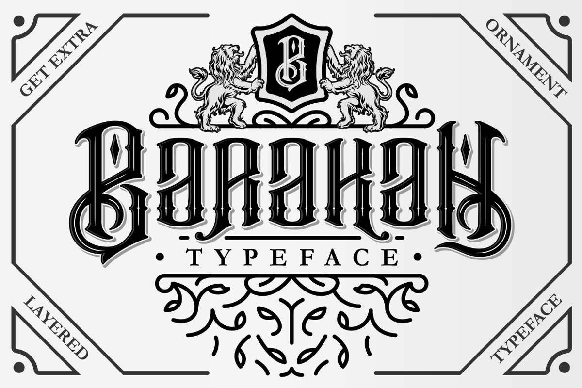 Barakah Layered Typeface + Extras, a Font by Bombastype (Photo 11 of 11)
