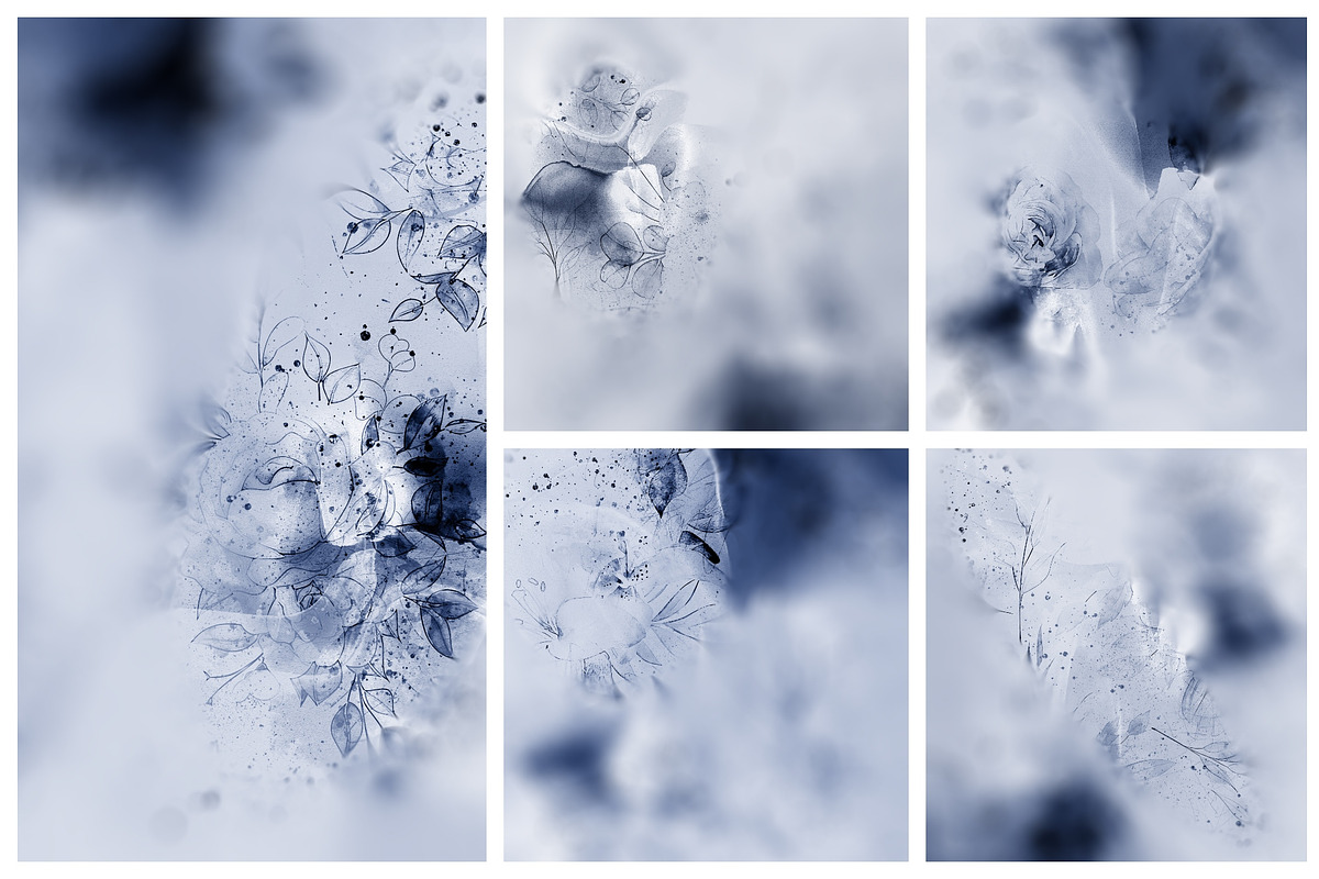 Watercolor Floral Backgrounds, a Texture Graphic by sibel dayı (Photo 14 of 16)