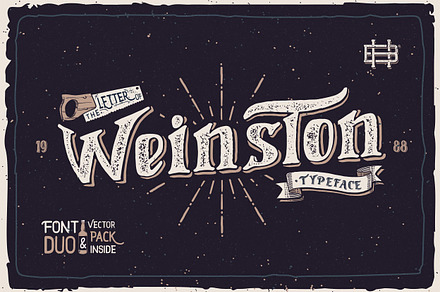 Weinston Typeface + Extras, a Font by Heybing Supply Co.