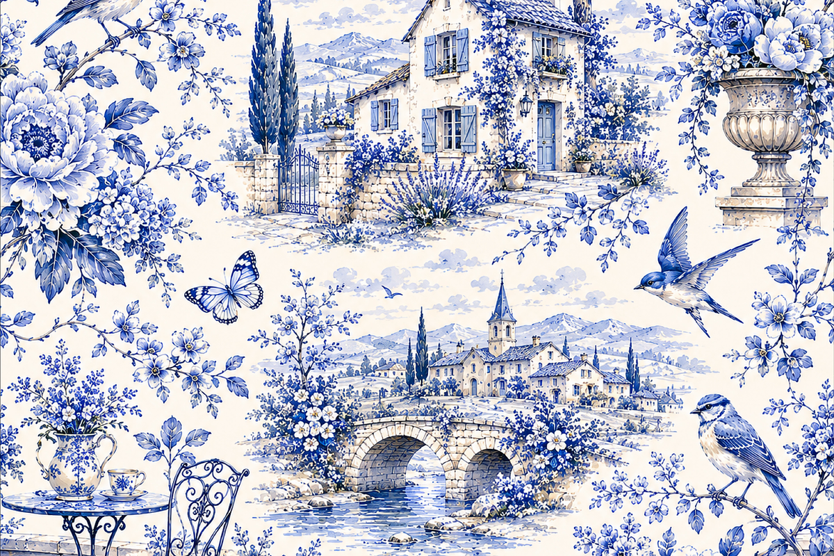 Floral Toile Patterns, a Pattern Graphic by Printable Design Store (Photo 3 of 3)