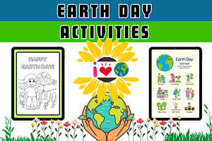 Earth Day Writing, Coloring & Games, a Templates & Theme by Premium Digital Templates