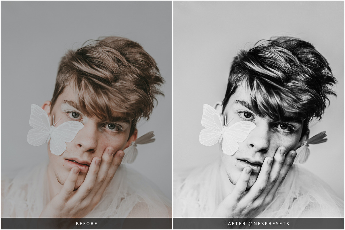BLACK & WHITE LIGHTROOM PRESETS, an Action Add-On by Nes Design Co (Photo 3 of 13)