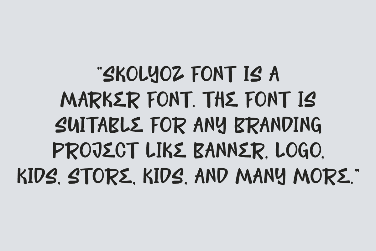 Skolyoz - Marker & Handdrawn Font, a Sans Serif Font by Iqsiart Studio (Photo 6 of 6)