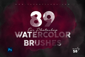 89 Watercolour Photoshop Brushes