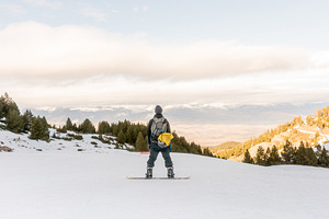 Free rider enjoying the snow containing ski, snow, and active