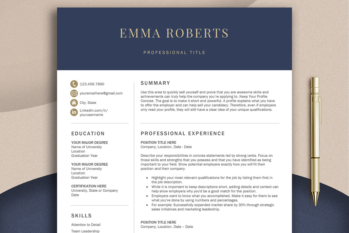 Executive Resume Cv Template, a Resume Template by Klamp Studio (Photo 1 of 10)