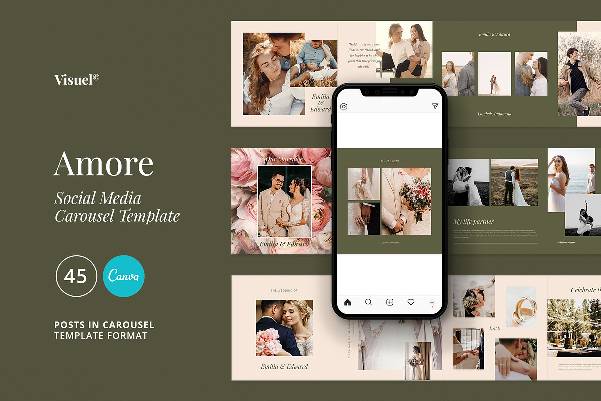 Amore - Wedding Gallery Carousel, a Social Media Template by Visuel Colonie® (Photo 1 of 13)