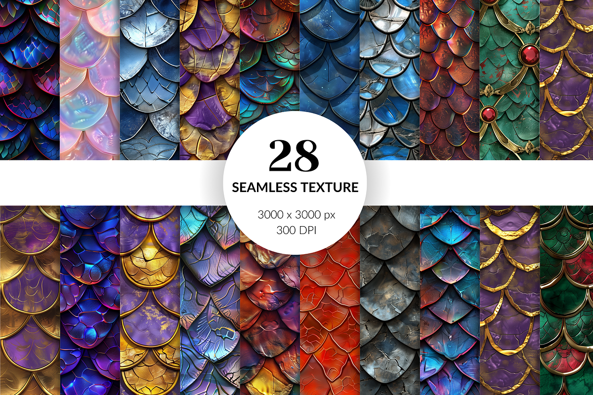 Fantasy Dragon Scales Seamless Digit, a Texture Graphic by ninakosh (Photo 1 of 6)