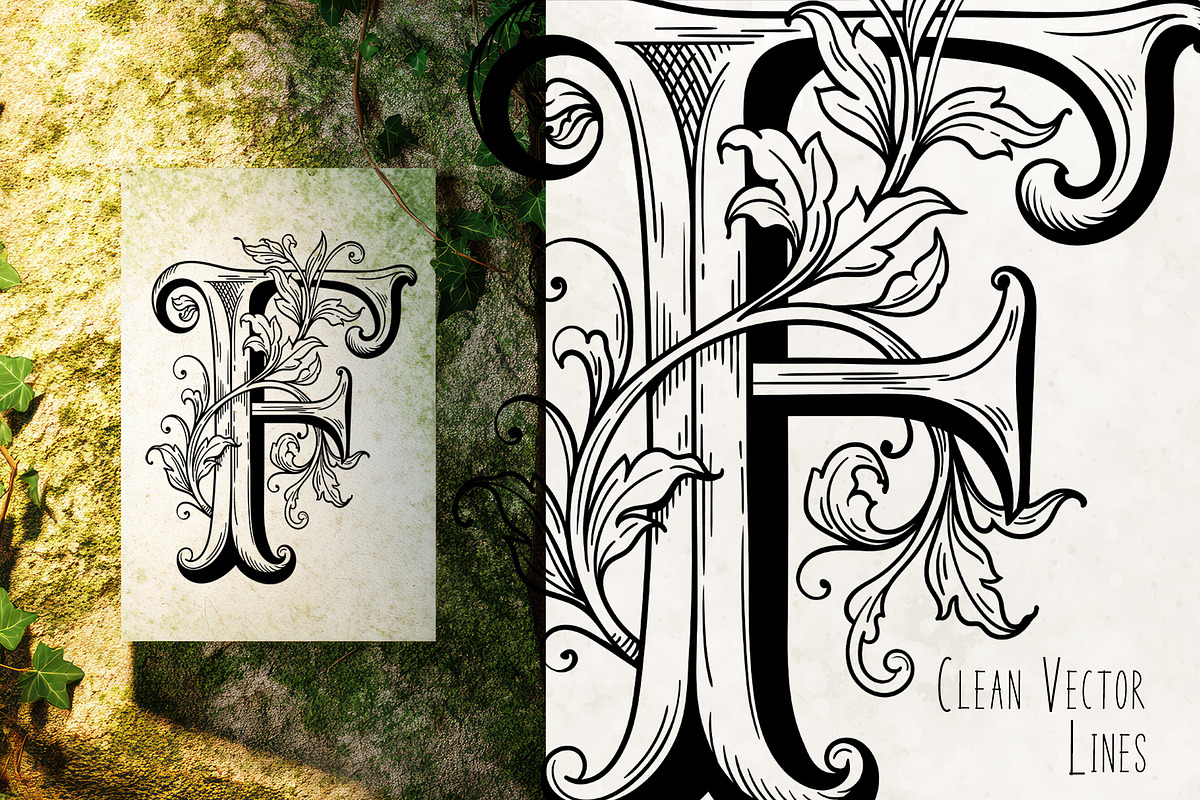 CASTLE STYLE ALPHABET - vector kit, a Decorative Illustration by My Space Garden (Photo 7 of 11)