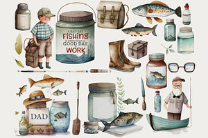 Fathers Day Fishing Clipart