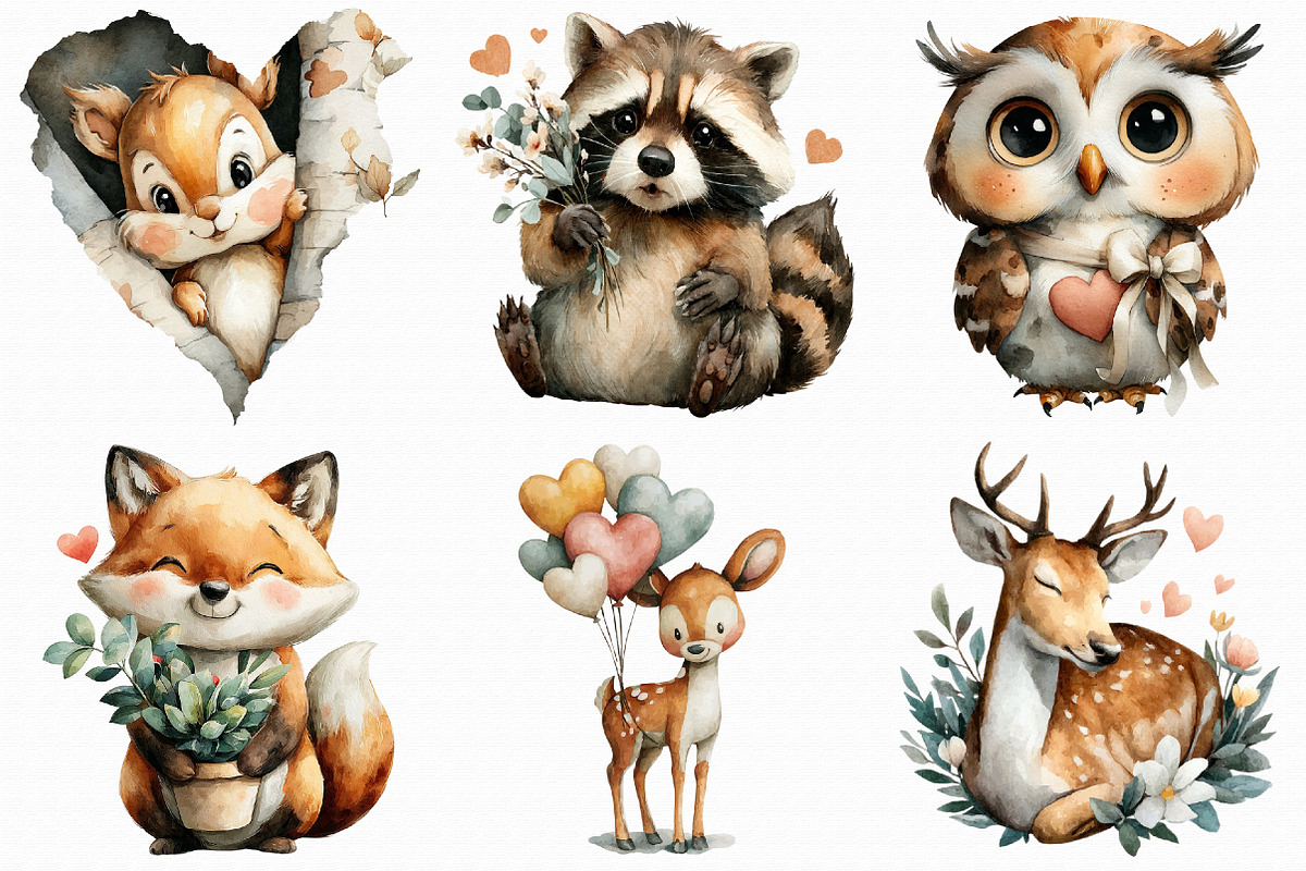 Adorable Valentine Woodland Friends, an Illustration by Libby Wishes (Photo 6 of 6)