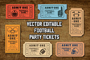 Vector Editable Football Tickets, a Sport Illustration by Pingebat (Thumbnail 1 of 2)