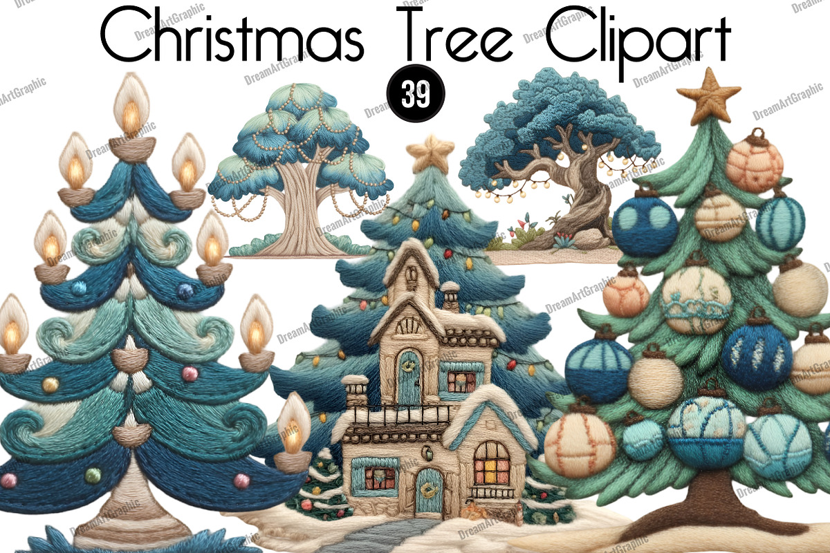 Christmas Tree Clipart, an Illustration by DreamArtGraphic (Photo 1 of 5)