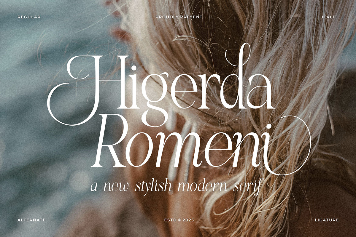 Higedra Romeni | Elegant Serif Font, a Serif Font by Ermedia Studio (Photo 1 of 10)