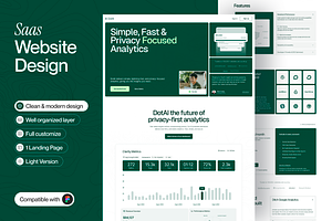 Saas Landing Page, an UI Kit Template by sajon.co