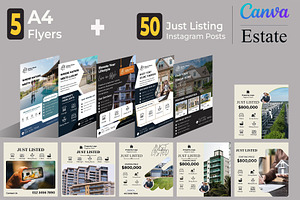 Estate | 5 Flyers | 50 Listings Post, a Flyer Template by Mohammad Sarfaraz