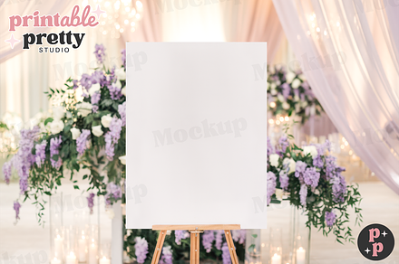Lilac Dream Wedding Sign PSD Mockup