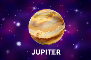 Bright Realistic Jupiter Planet