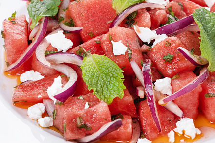 Fresh Watermelon Feta Salad with Mint and Red Onion, a Food & Drink Photo by etorres69