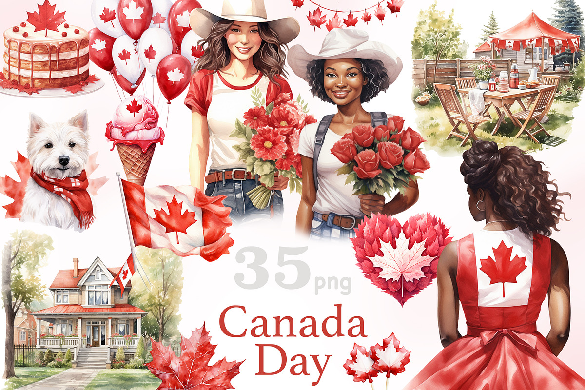 Canada Day Clipart, a Person Illustration by GlamArtZhanna (Photo 1 of 6)