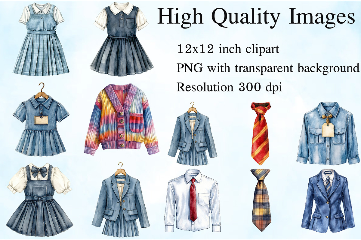 Back to School Uniform Clipart, an Illustration by Craft Nest (Photo 2 of 6)