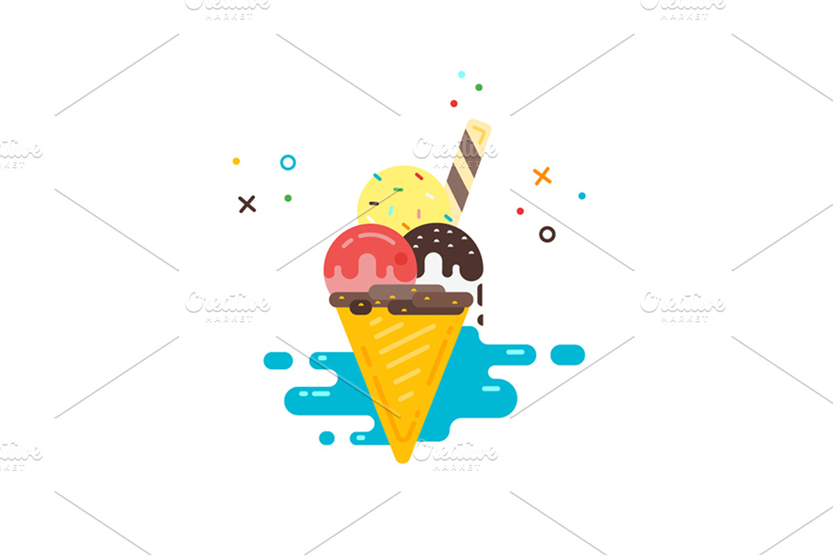 Ice cream cone, an Illustration by MarioMovement