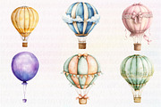 Pastel Hot Air Balloons Clipart, an Illustration by CreationArt (Thumbnail 5 of 5)