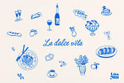Italian Food Clipart Set, a Food Illustration by Lisa Mill (Thumbnail 5 of 6)
