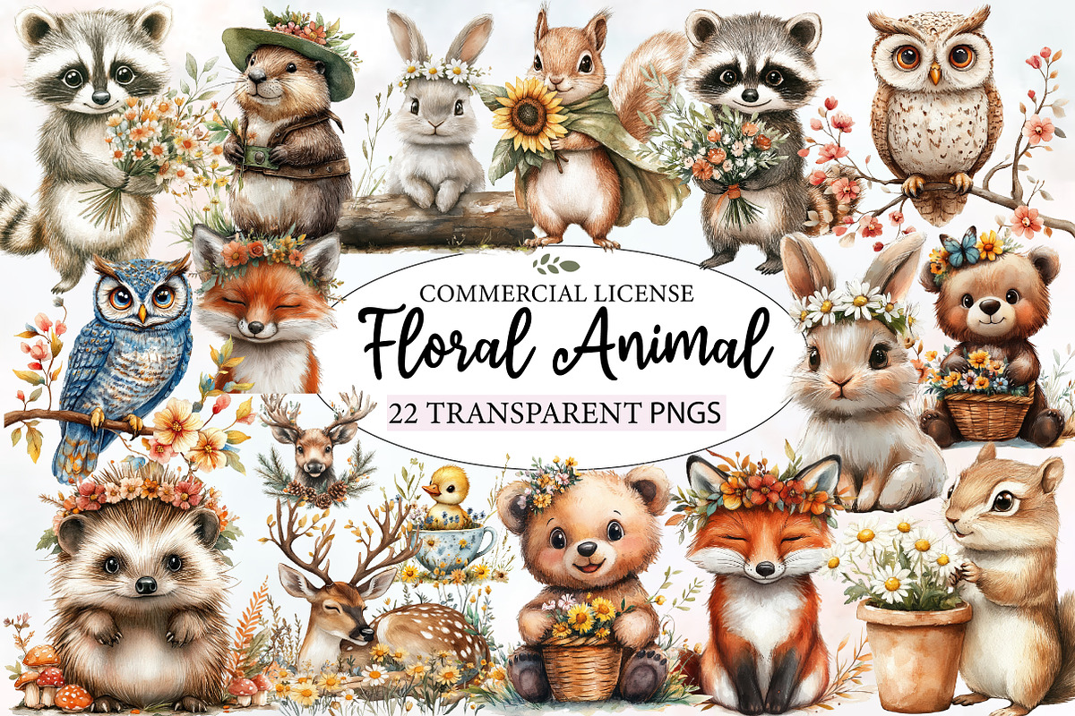 Woodland Floral Animal Creatures, an Illustration by Designworld (Photo 1 of 6)