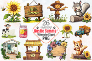 Happy Rustic Summer Clipart, an Illustration by RobertsArt (Thumbnail 1 of 7)