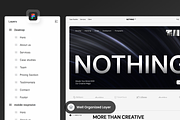 Nothing - Creative Agency, a Landing Page Template by SLAB! Design (Thumbnail 2 of 4)