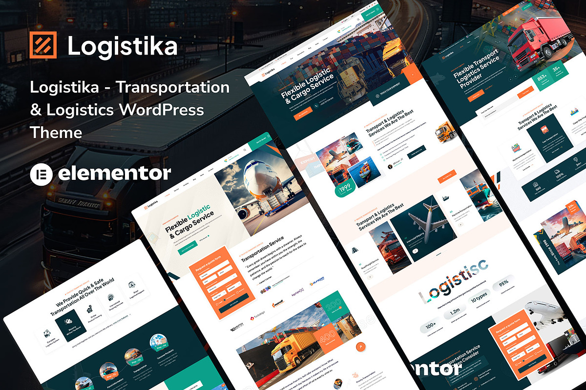 Logistika Transport WordPress Theme, a WordPress Template by NaimaAnjum (Photo 1 of 5)