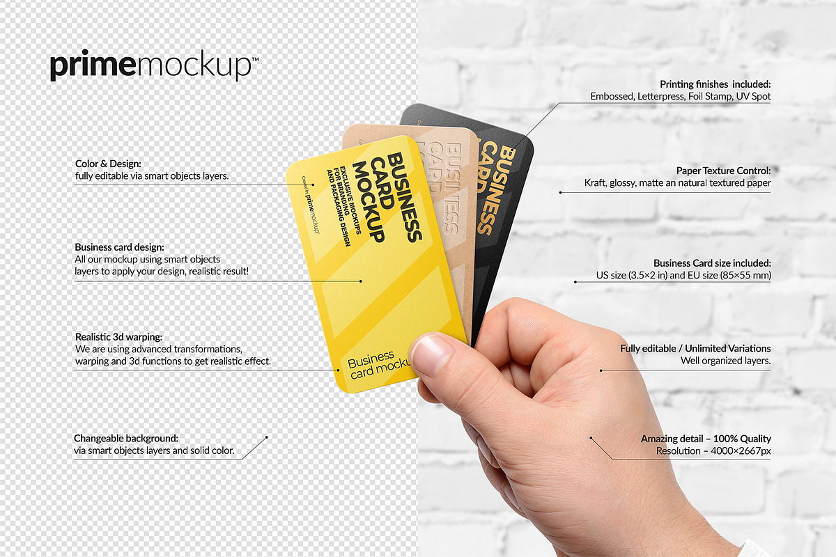 Rounded Corner Business Card Mockup, a Print Template by PrimeMockup (Photo 5 of 12)