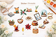Cozy Christmas Watercolor Clipart, an Illustration by Artnoy (Thumbnail 5 of 8)